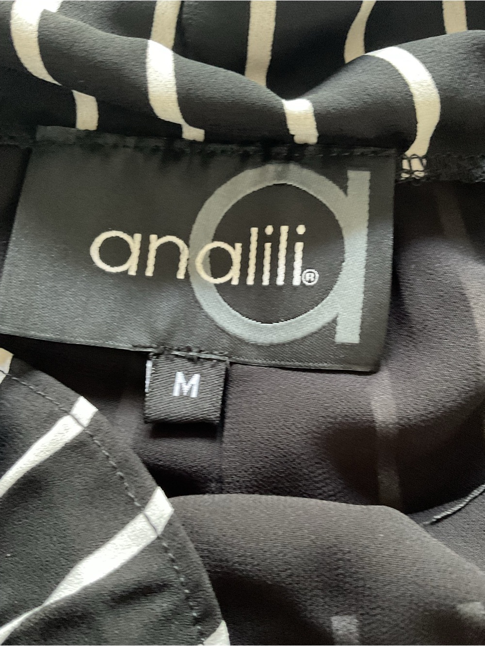 Analili Black White Striped Paperbag Waist Wide Leg Pants M - Picture 12 of 13
